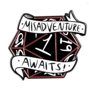 Dungeons and Dragons Misadventure Awaits Dice Pin RPG